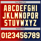 Custom Navy White Red-Gold Authentic Gradient Fashion Baseball Jersey