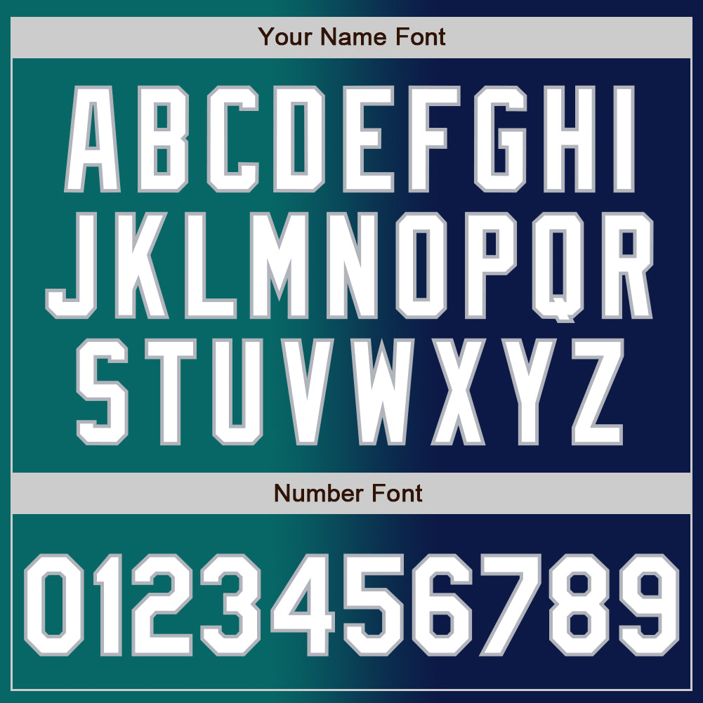 Custom Navy White Teal-Gray Authentic Gradient Fashion Baseball Jersey