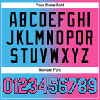 Custom Sky Blue Pink-Black Gradient Fashion Performance T-Shirt