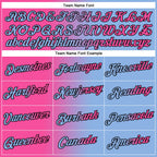 Custom Light Blue Pink-Black Gradient Fashion Performance T-Shirt