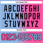 Custom Light Blue Pink-Black Gradient Fashion Performance T-Shirt