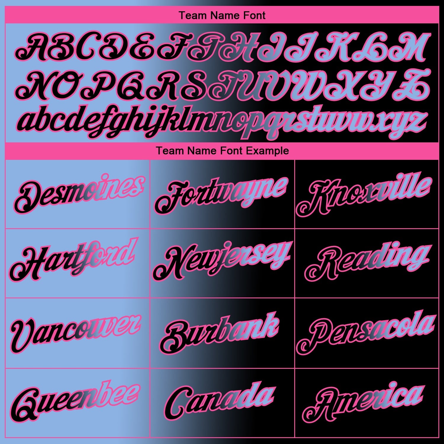 Custom Black Light Blue-Pink Gradient Fashion Performance T-Shirt