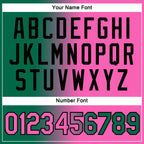 Custom Kelly Green Pink-Black Gradient Fashion Performance T-Shirt