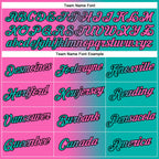 Custom Aqua Pink-Black Gradient Fashion Performance T-Shirt