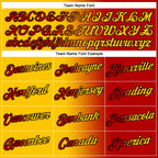 Custom Red Yellow-Black Gradient Fashion Performance T-Shirt