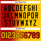 Custom Red Yellow-Black Gradient Fashion Performance T-Shirt