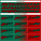 Custom Red Kelly Green-Black Gradient Fashion Performance T-Shirt