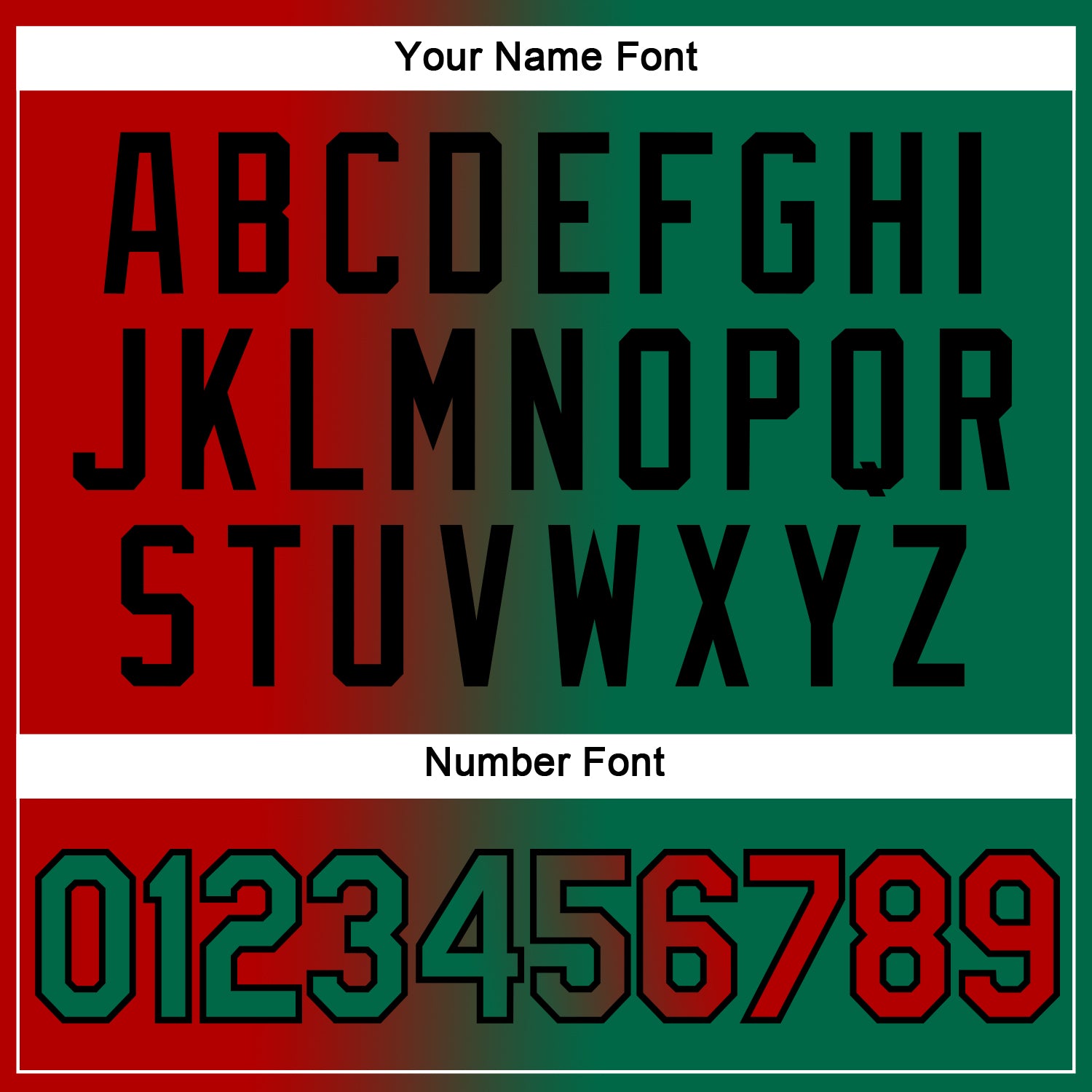 Custom Red Kelly Green-Black Gradient Fashion Performance T-Shirt