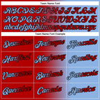 Custom Light Blue Red-Black Gradient Fashion Performance T-Shirt