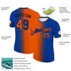 Custom Royal Orange-Black Gradient Fashion Performance T-Shirt