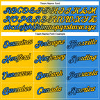 Custom Powder Blue Yellow-Black Gradient Fashion Performance T-Shirt