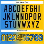 Custom Powder Blue Yellow-Black Gradient Fashion Performance T-Shirt