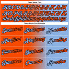 Custom Light Blue Orange-Black Gradient Fashion Performance T-Shirt