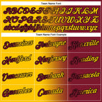 Custom Crimson Yellow-Black Gradient Fashion Performance T-Shirt