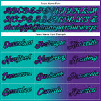 Custom Purple Aqua-Black Gradient Fashion Performance T-Shirt