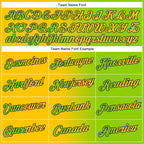 Custom Neon Green Yellow-Navy Gradient Fashion Performance T-Shirt