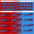 Custom Powder Blue Red-Navy Gradient Fashion Performance T-Shirt