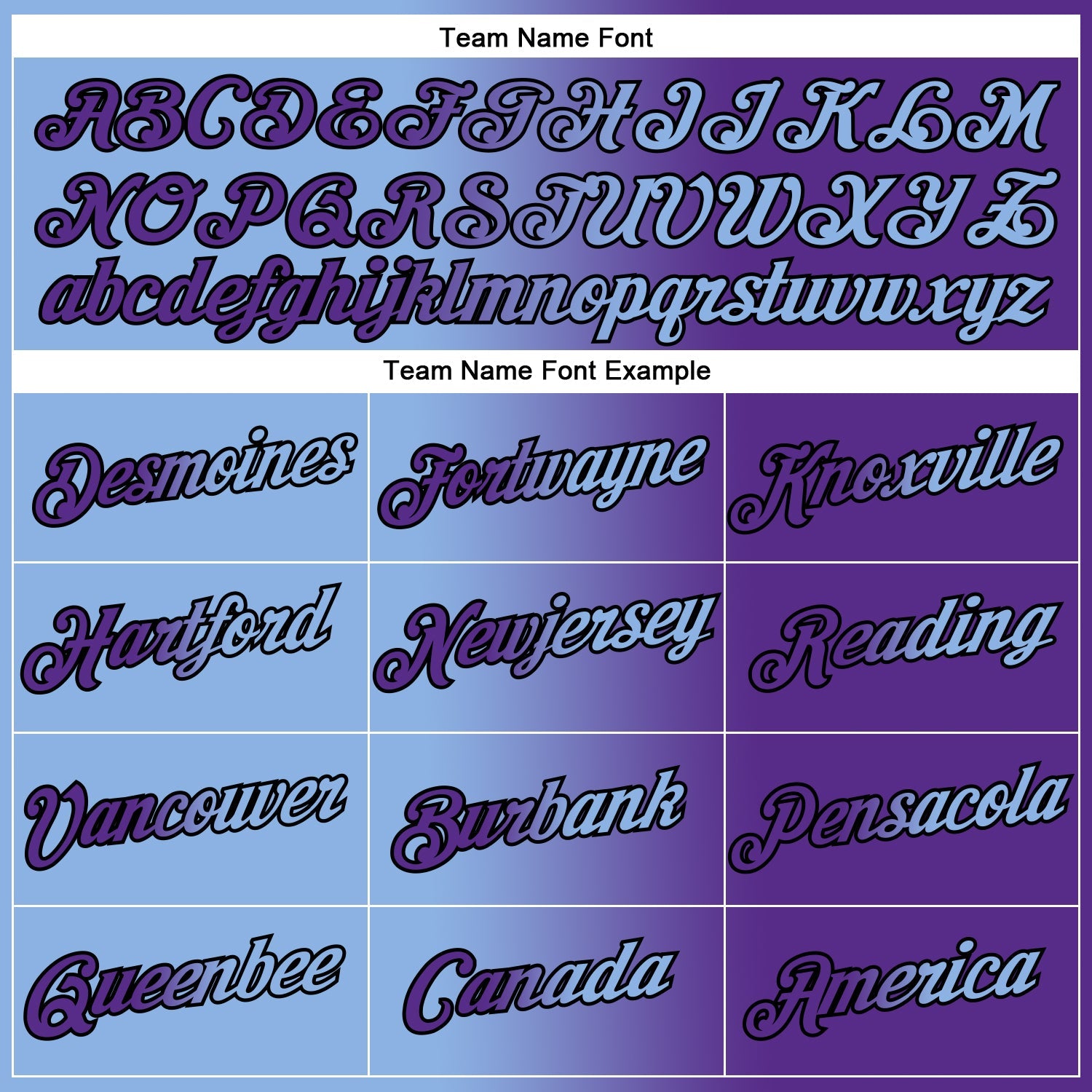 Custom Purple Light Blue-Black Gradient Fashion Performance T-Shirt