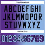 Custom Purple Light Blue-Black Gradient Fashion Performance T-Shirt