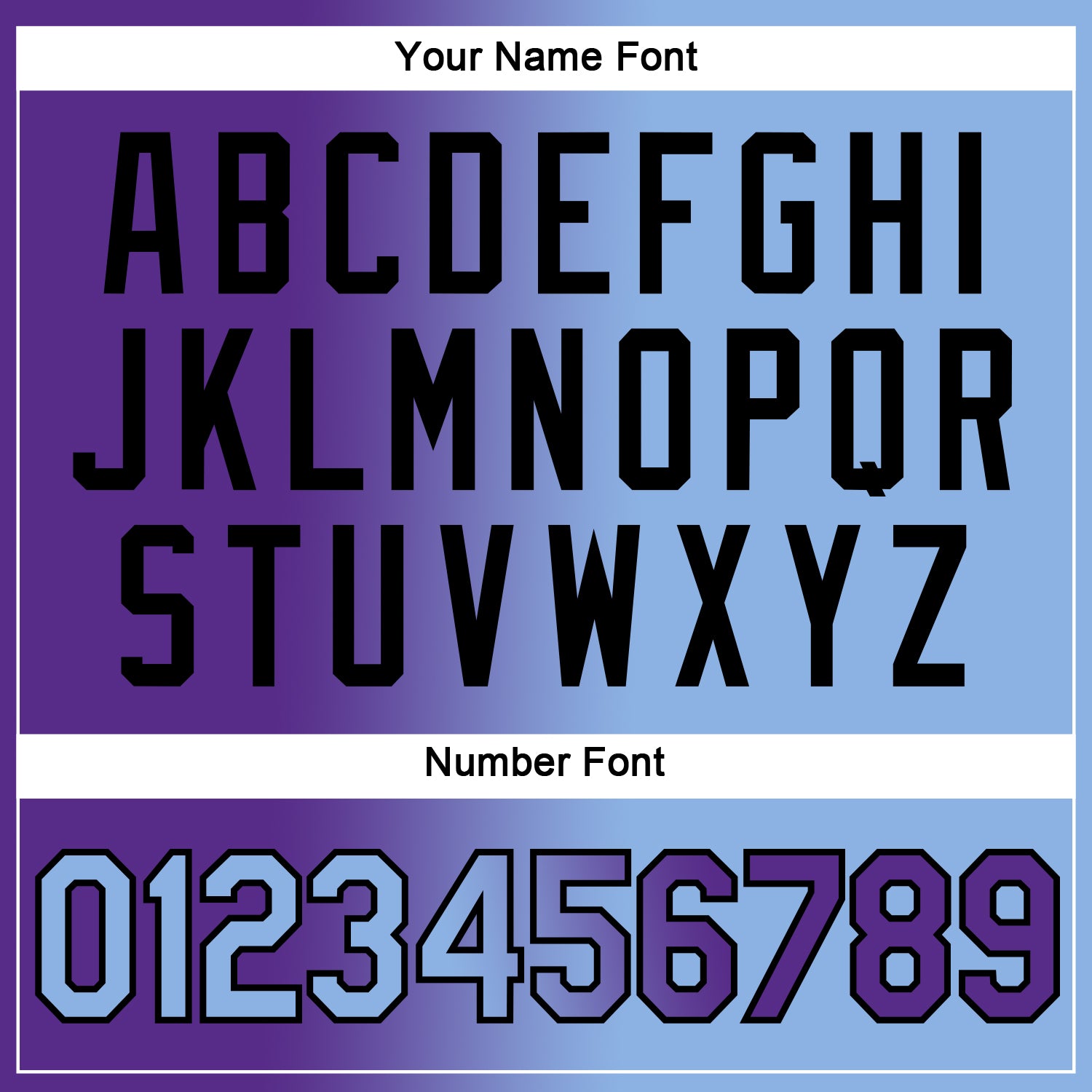 Custom Purple Light Blue-Black Gradient Fashion Performance T-Shirt