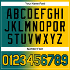 Custom Teal Yellow-Black Gradient Fashion Performance T-Shirt