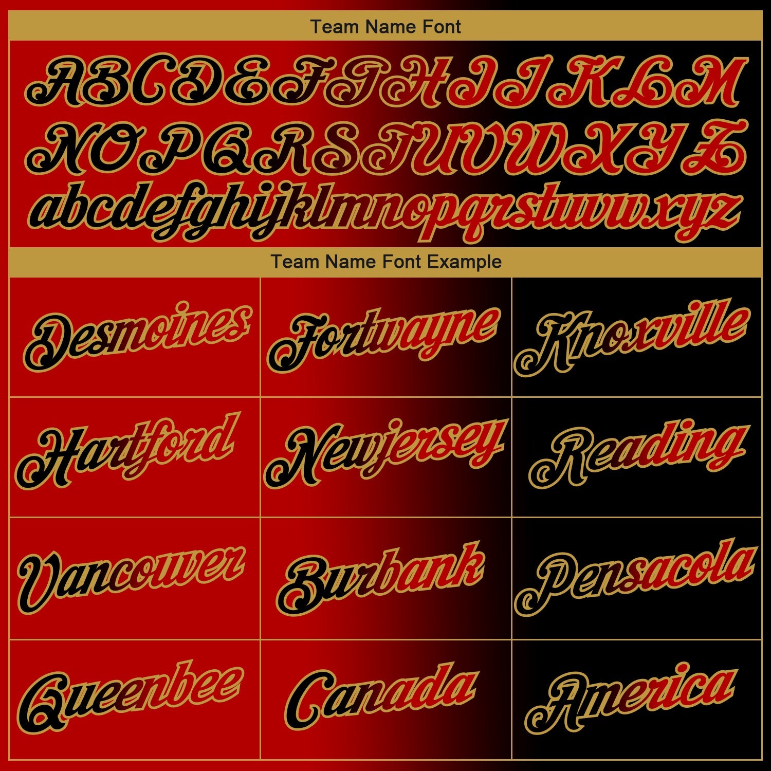 Custom Black Red-Old Gold Gradient Fashion Performance T-Shirt