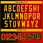 Custom Black Red-Gold Gradient Fashion Performance T-Shirt