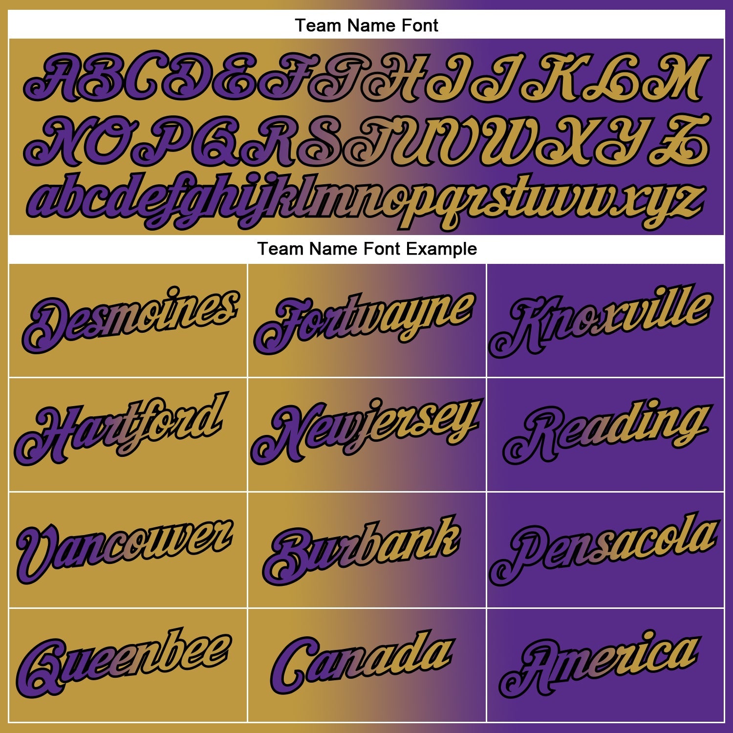 Custom Purple Old Gold-Black Gradient Fashion Performance T-Shirt