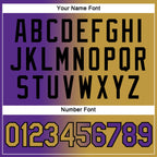 Custom Purple Old Gold-Black Gradient Fashion Performance T-Shirt