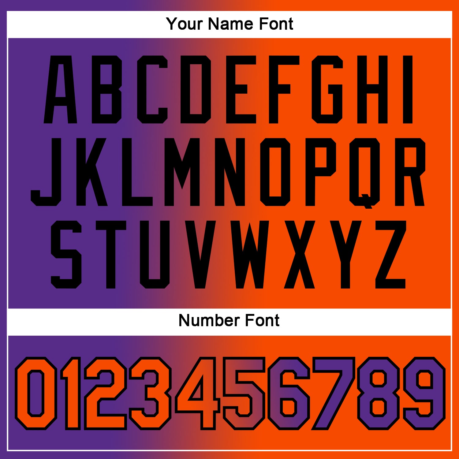 Custom Purple Orange-Black Gradient Fashion Performance T-Shirt