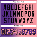 Custom Purple Medium Pink-Black Gradient Fashion Performance T-Shirt