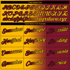 Custom Maroon Gold-Black Gradient Fashion Performance T-Shirt