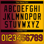 Custom Maroon Gold-Black Gradient Fashion Performance T-Shirt