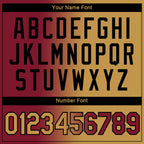 Custom Maroon Old Gold-Black Gradient Fashion Performance T-Shirt