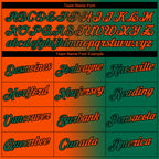 Custom Kelly Green Orange-Black Gradient Fashion Performance T-Shirt