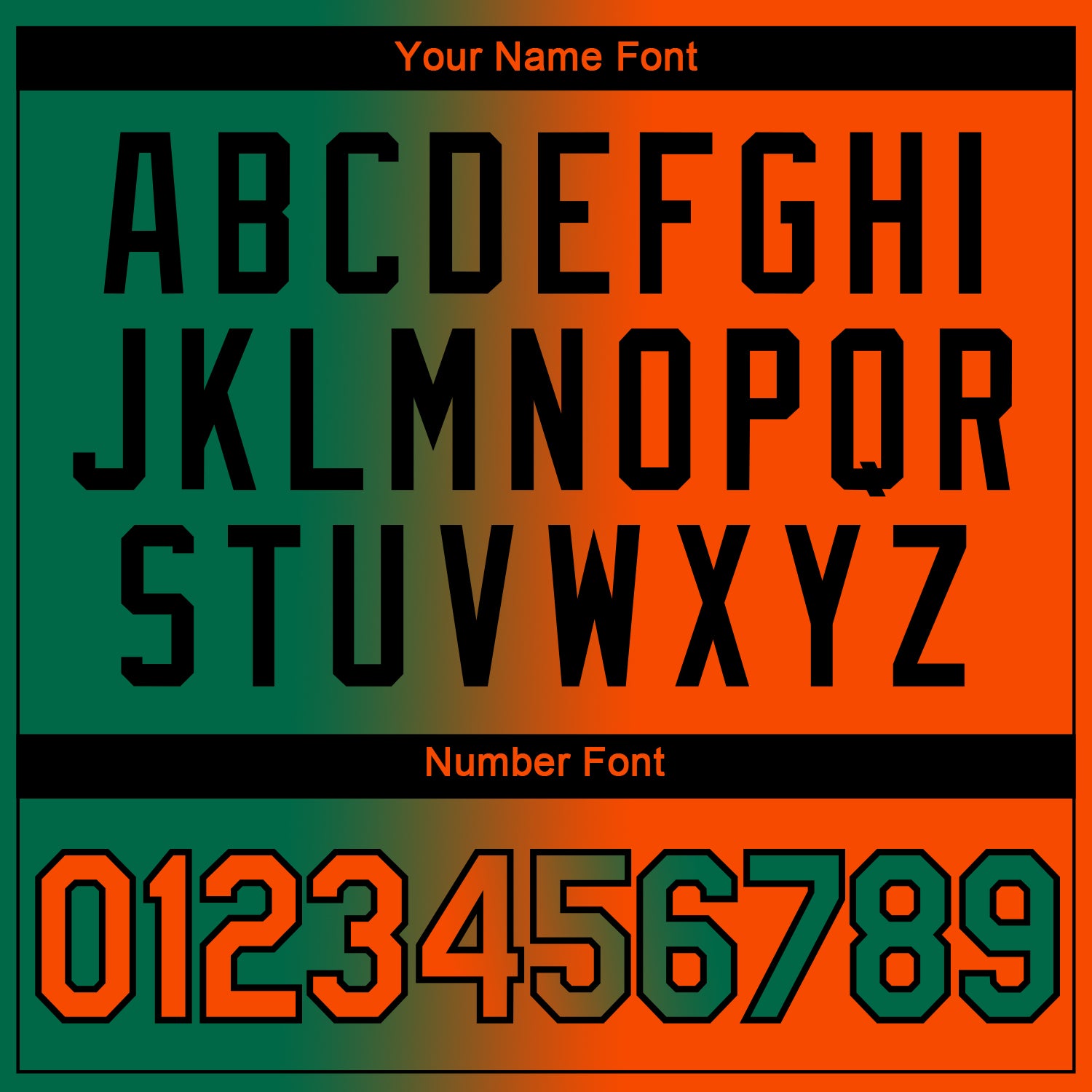 Custom Kelly Green Orange-Black Gradient Fashion Performance T-Shirt