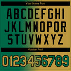 Custom Kelly Green Old Gold-Black Gradient Fashion Performance T-Shirt