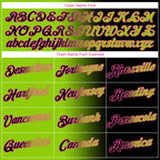 Custom Black Neon Green-Pink Gradient Fashion Performance T-Shirt