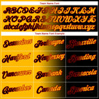 Custom Black Gold-Red Gradient Fashion Performance T-Shirt