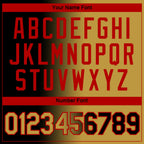 Custom Black Old Gold-Red Gradient Fashion Performance T-Shirt