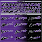 Custom Black Purple-Gray Gradient Fashion Performance T-Shirt