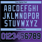 Custom Black Purple-Light Blue Gradient Fashion Performance T-Shirt