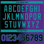 Custom Black Purple-Teal Gradient Fashion Performance T-Shirt