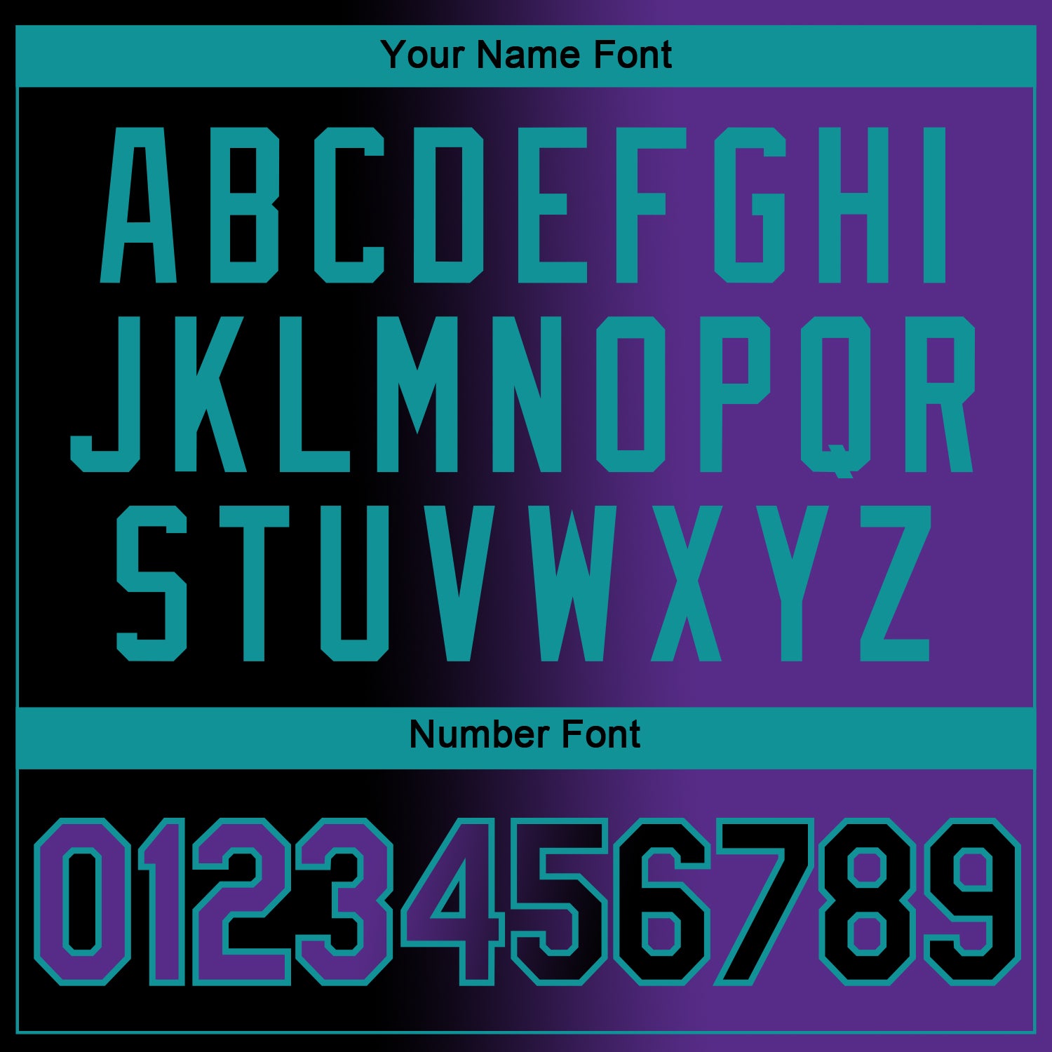 Custom Black Purple-Teal Gradient Fashion Performance T-Shirt