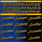 Custom Black Royal-Gold Gradient Fashion Performance T-Shirt