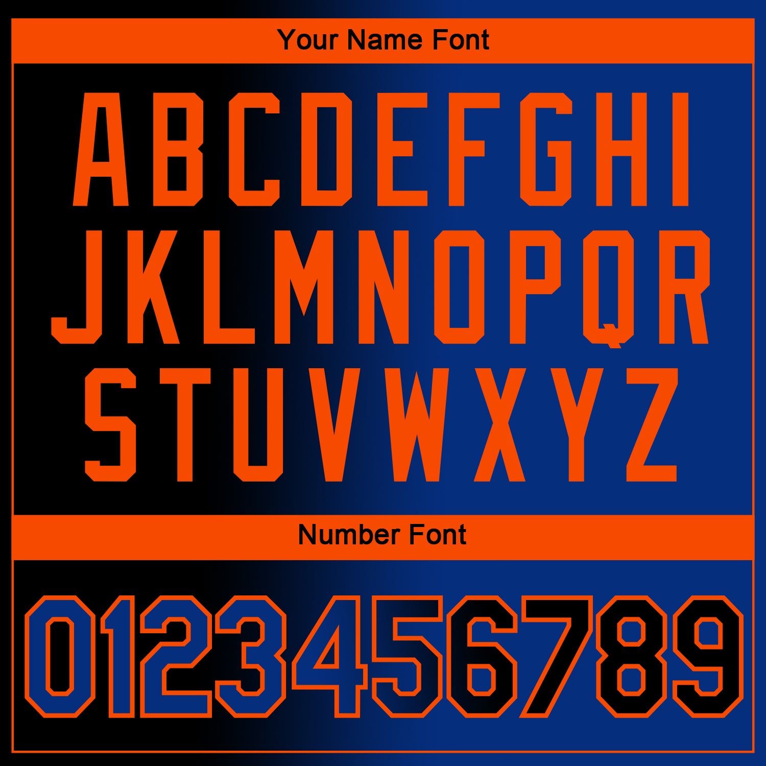 Custom Black Royal-Orange Gradient Fashion Performance T-Shirt