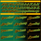 Custom Black Kelly Green-Gold Gradient Fashion Performance T-Shirt