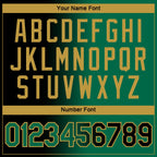 Custom Black Kelly Green-Old Gold Gradient Fashion Performance T-Shirt