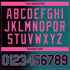 Custom Black Teal-Pink Gradient Fashion Performance T-Shirt