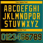 Custom Black Teal-Gold Gradient Fashion Performance T-Shirt